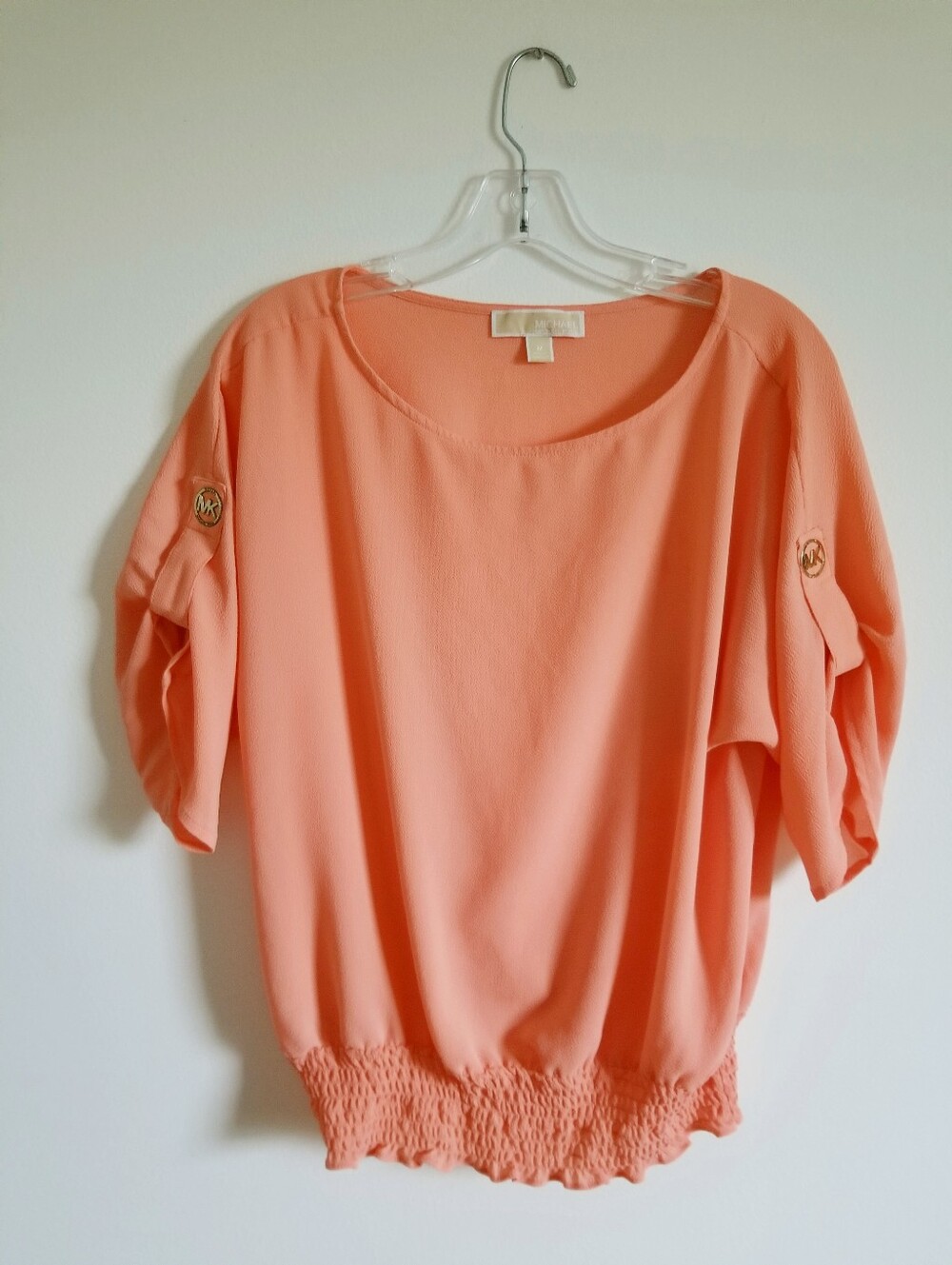 Michael Kors Peach Puff Sleeve Blouse